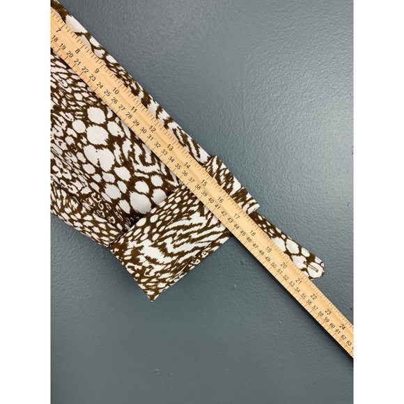 Cali And York Women's Sz. PL bronze abstracted print Light Coat - Picture 6 of 6